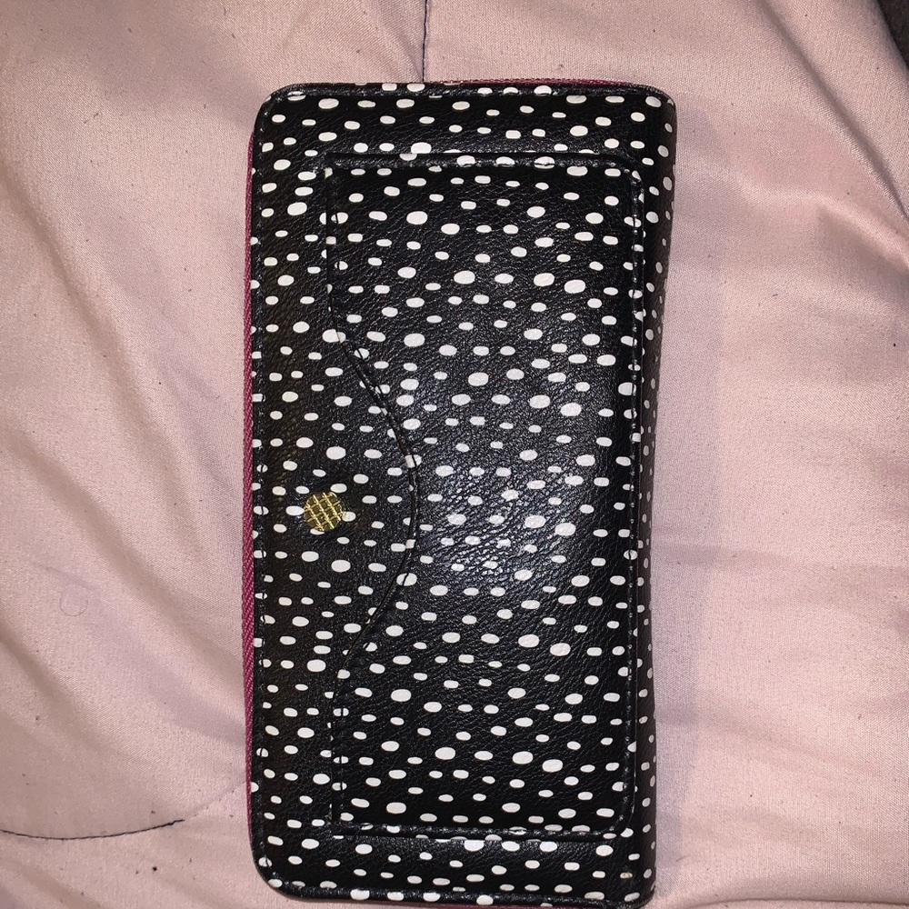 Pink and black wallet